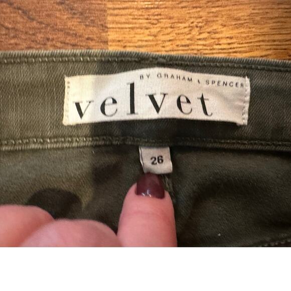 Velvet by Graham & Spencer Women's 5 Pocket Straight Leg Jeans Olive Size 26 - Picture 6 of 11